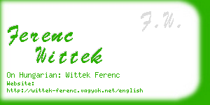 ferenc wittek business card